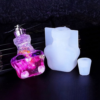 DIY Wishing Bottle Silicone Molds, Quicksand Molds, Resin Casting Molds, for UV Resin, Epoxy Resin Craft Making, Star, 5.2x4.3x2.4cm & 1.7x1.8mm, Hole: 8~21.5mm