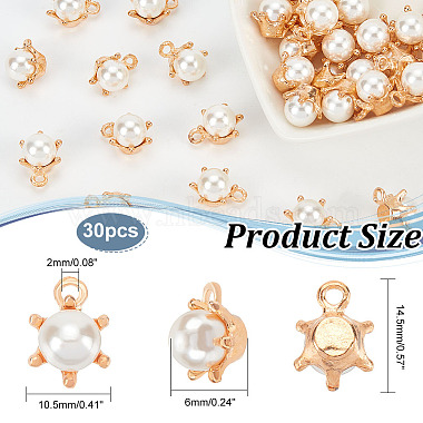 Shell Pearl Round Charms(PALLOY-AB00020)-2