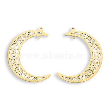 Real 18K Gold Plated Moon 201 Stainless Steel Pendants