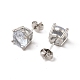 Clear Cubic Zirconia Diamond Stud Earrings(EJEW-P221-26P)-2