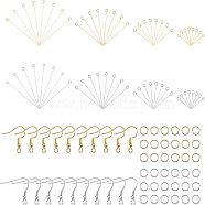 DIY Earring Making Finding Kit, Including 304 Stainless Steel Eye Pin & Earring Hooks & Open Jump Rings, Golden & Stainless Steel Color, 400pcs/box(DIY-UN0003-09)