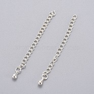 304 Stainless Steel Chain Extender, Soldered Chains, Silver, 55~63x3mm(STAS-H558-22S)