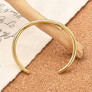 Ion Plating(IP) 304 Stainless Steel Simple Thin Cuff Bangles, Real 18K Gold Plated, Inner Diameter: 1-7/8x2-1/4 inch(4.8x5.7cm)(X-BJEW-P296-02G)