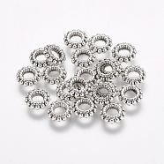Tibetan Style Alloy Beads, Cadmium Free & Lead Free, Donut, Antique Silver, 8x2mm, Hole: 3mm(TIBEB-A12-3597-AS-LF)