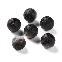 Natural Sliver Obsidian Beads, Planet, 14mm, Hole: 1.2~1.4mm(G-G098-01)