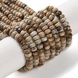Natural Picture Jasper Beads Strands, Rondelle, 4x2mm, Hole: 0.8mm, about 173~177pcs/strand, 15.39~15.67''(39.1~39.8cm)(G-H292-A03-01)