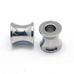 304 Stainless Steel European Beads, Large Hole Beads, Column, 8x8mm, Hole: 4mm(X-STAS-E039-7A)