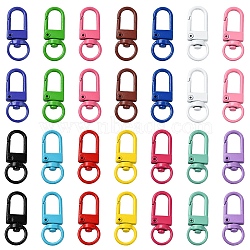 15 Colors Zinc Alloy Baking Paint Swivel Snap Hooks Clasps, Mixed Color, 33.5x13.5x5.5mm, Hole: 9mm, 1pc/color, 15pcs(FIND-YW0005-53)