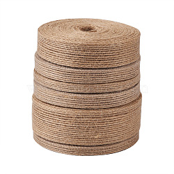 Burlap Fabric Ribbon, for Craft Making, Tan, about 10m/roll, 6rolls/set(OCOR-TA0001-26)