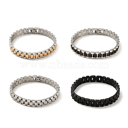 304 Stainless Steel Thick Link Chain Bracelet, Watch Band Chain Bracelet for Men Women, Mixed Color, 8-5/8 inch(21.8cm)(BJEW-G649-10)