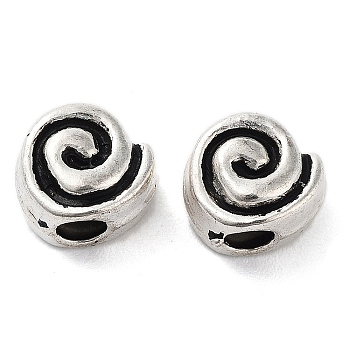 Tibetan Style Alloy Beads, Cadmium Free & Lead Free, Heart with Whorl, Antique Silver, 8x9x6mm, Hole: 3mm