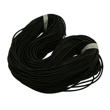 Solid Synthetic Rubber Beading Cord, Black, Round, No Hole, Black, 8mm, about 24.05 yards(22m)/2000g
