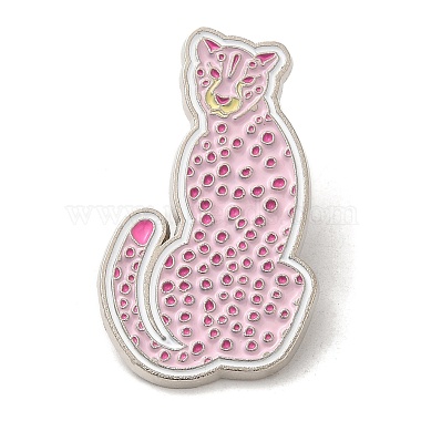Hot Pink Leopard Alloy+Enamel Enamel Pins