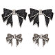 4pcs 2 accessoires de décoration de nœud papillon en résine strass de style(FIND-CA0008-92)-1