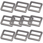 10Pcs Alloy Rectangle Buckles, Clothes Knot Buckles, Garment Decoration, Gunmetal, 27.5x32.5x4mm, Hole: 8x25mm(FIND-CY0001-97B)