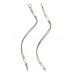Non-Tarnish 304 Stainless Steel Pendants, Twist Bar Charm, Stainless Steel Color, 49x16.5x1mm, Hole: 2mm(STAS-F230-04P-B)