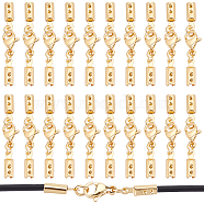 20 Sets 304 Stainless Steel Lobster Claw Clasps, with Cord Ends, Golden, 32mm(STAS-UN0037-34)