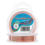 Round Craft Copper Wire, Other Color, 0.4mm, 26 Gauge(CWIR-BC0001-0.4mm-RG)
