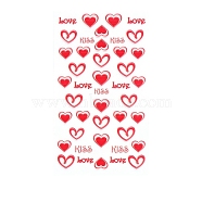 Valentine's Day 5D Love Nail Art Sticker Decals, Self Adhesive Heart Pattern Carving Design Nail Applique Decoration for Women Girls, Heart Pattern, 105x60mm(MRMJ-R109-Z-D4363-03)