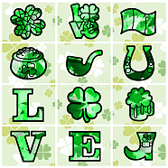 Suncatcher Craft Set, for Kids Window Paint Art Painting, Saint Patrick's Day Themed Pattern, 19.9~21x7.6~21cm, about 12pcs/set(DIY-WH0342-017)