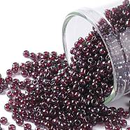 TOHO Round Seed Beads, Japanese Seed Beads, (364) Lustered Amethyst Transparent, 11/0, 2.2mm, Hole: 0.8mm, about 50000pcs/pound(SEED-TR11-0364)