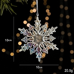 Christmas Theme Acrylic Pendant Decoration, for Christmas Tree Hanging Ornament, Snowflake, 100x100mm(PW-WG6BB97-16)