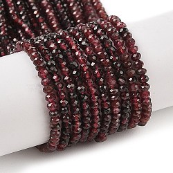 Faceted Rondelle Natural Garnet Bead Strands, 3x2mm, Hole: 1mm, about 144pcs/strand, 15.5 inch(G-I156-08B)