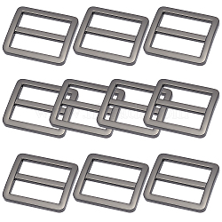 10Pcs Alloy Rectangle Buckles, Clothes Knot Buckles, Garment Decoration, Gunmetal, 27.5x32.5x4mm, Hole: 8x25mm(FIND-CY0001-97B)
