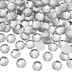 100Pcs Self-Adhesive Acrylic Rhinestone Stickers, for DIY Decoration and Crafts, Faceted, Half Round, Clear, 20x4.3~6mm(DIY-FG0007-45)