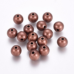 CCB Plastic Beads, Nickel Free, Round, Red Copper, 11.5x11.5mm, Hole: 2.5mm(CCB-G006-180R-A-NF)