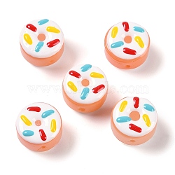 Lampwork Beads, Doughnut, Colorful, 15x10mm, Hole: 1.2mm(LAMP-C015-01B)