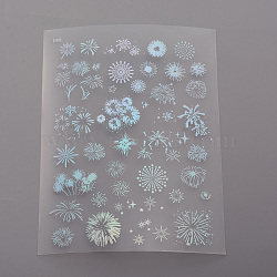 Waterproof Transparent Plastic Stickers, Laser Effect Decorative Stickers, Filling Material for Resin Art, Fireworks Pattern, 150x110x0.1mm(DIY-E015-27N)