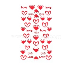 Valentine's Day 5D Love Nail Art Sticker Decals, Self Adhesive Heart Pattern Carving Design Nail Applique Decoration for Women Girls, Heart Pattern, 105x60mm(MRMJ-R109-Z-D4363-03)