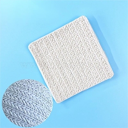 Sweater Texture Design Food Grade Silicone Molds, Fondant Impression Mat, For DIY Cake Decoration, Chocolate, Candy, UV Resin & Epoxy Resin Craft Making, Light Grey, 10x9.6x0.7cm(DIY-K032-30)