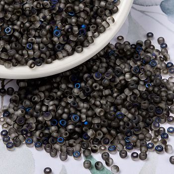MIYUKI Round Rocailles Beads, Japanese Seed Beads, (RR4556) Azuro Matte, 8/0, 3mm, Hole: 1mm, about 19000~20500pcs/pound