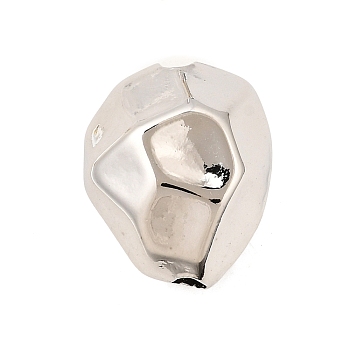 Brass Beads, Cadmium Free & Lead Free, Long-Lasting Plated, Rack Plating, Nugget, Platinum, 19.5x16x11mm, Hole: 2.5mm