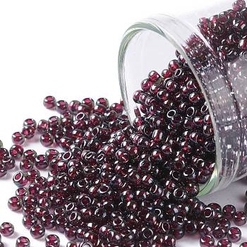 TOHO Round Seed Beads, Japanese Seed Beads, (364) Lustered Amethyst Transparent, 11/0, 2.2mm, Hole: 0.8mm, about 50000pcs/pound