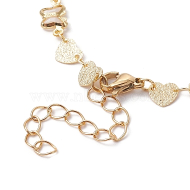 Handmade Butterfly Heart Brass Link Chain Bracelet Making(AJEW-JB01150-17)-3