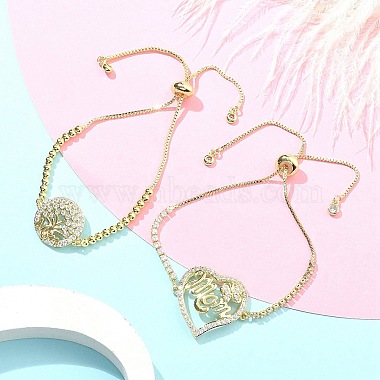 Clear Heart Brass Bracelets