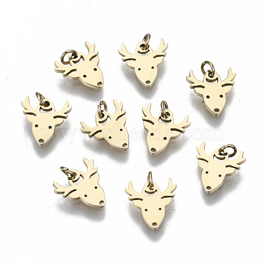 Real 14K Gold Plated Deer 304 Stainless Steel Charms