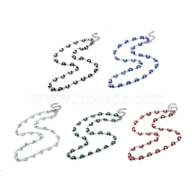 Mixed Color Moon 304 Stainless Steel Necklaces