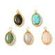 5Pcs 5 Styles Natural Mixed Stone Copper Wire Wrapped Pendants(PALLOY-JF02501)-1