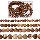 4 brins 4 tailles brins de perles de jaspe photo naturel(G-TA0001-29)-1