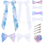 12Pcs 4 Styles Cotton Aligator Hair Clips, Hair Accessories for Women & Girls, with 1Pc Disposable Elastic Hair Rubber Bands, White, 40~282x96~140x8~11mm, 3pcs/style(PHAR-SP0001-26)
