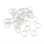 Tarnish Resistant 304 Stainless Steel Open Jump Rings, Saw Cut Seamless Round, Stainless Steel Color, 9x0.9mm, 19 Gauge, Inner Diameter: 7.2mm, about 90pcs/10g(X-STAS-J013-9x0.9mm-01)