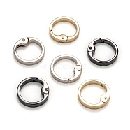 SUPERDANT Alloy Spring Gate Rings, O Rings, Gunmetal & Light Gold & Platinum, 5x28x2.5~3mm, 4pcs/color, 12pcs/box(PALLOY-SD0001-03)