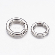 304 Stainless Steel Spring Gate Rings, O Rings, Ring, Stainless Steel Color, 15x2.8mm, Inner Diameter: 9.6mm(STAS-G134-13P-15mm)