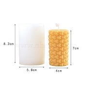 Food Grade DIY Silicone Candle Molds, For Candle Making, Column with Flower, White, 5.8x8.2cm(PW-WG35543-02)