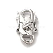 316 Surgical Stainless Steel Twister Clasps, Stainless Steel Color, 21x12x6mm, Hole: 3x3mm and 3.5x3mm(STAS-M313-01P-02)