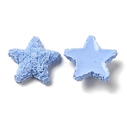 Opaque Resin Cabochons, Star, Cornflower Blue, 23.5x25x7.5mm(RESI-C024-04A)